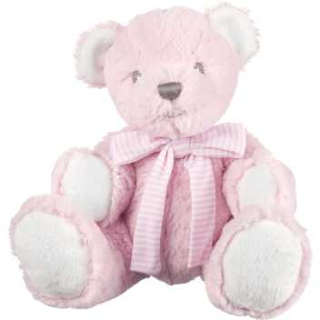 Pink bjørn med rangle - lille