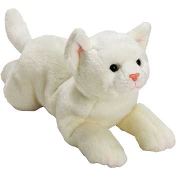 Liggende hvid kat - stor