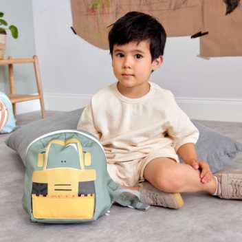 Small backpack with motif - excavator 