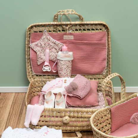 Kuffert i palmeblade - rosa  - 3