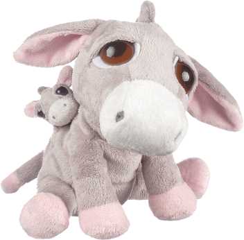 Pink æsel med baby - medium