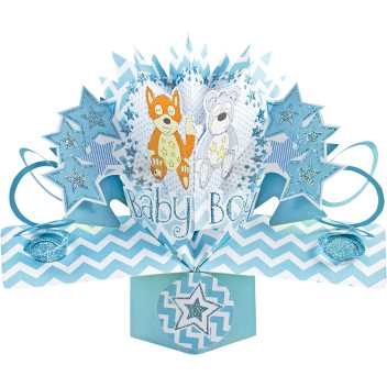 Pop-up kort - lyseblå