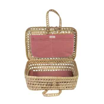 Kuffert i palmeblade - rosa