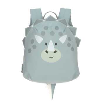 Lille rygsæk med dyremotiv - lyseblå dino