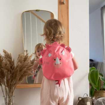 Lille rygsæk med dyremotiv - rosa dino