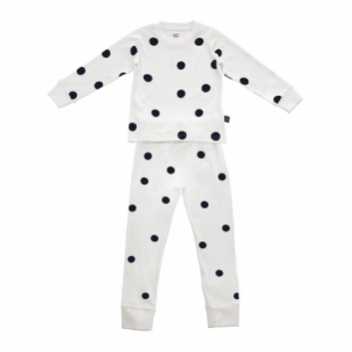 Prikket hvid pyjamas, 2 - 3 år