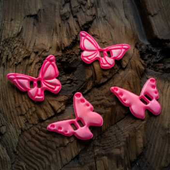 Refleksbrik til skoen - pink sommerfugl