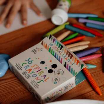 Spiralformede farvekridt - 36 styk