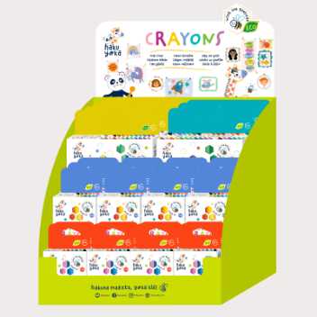 Display til spiralformede farvekridt