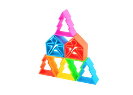 Huse, figurer og træer - klare farver - 10