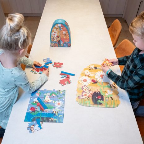 Dobbeltsidet silhuetpuslespil - blomster & bier - 2