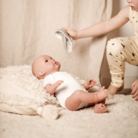 Pusletaske til dukke - varmgrå - 3