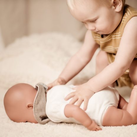 Pusletaske til dukke - varmgrå - 4